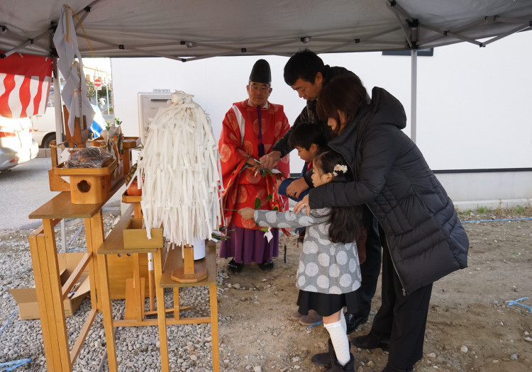 中川区注文住宅「I様邸」地鎮祭１番手